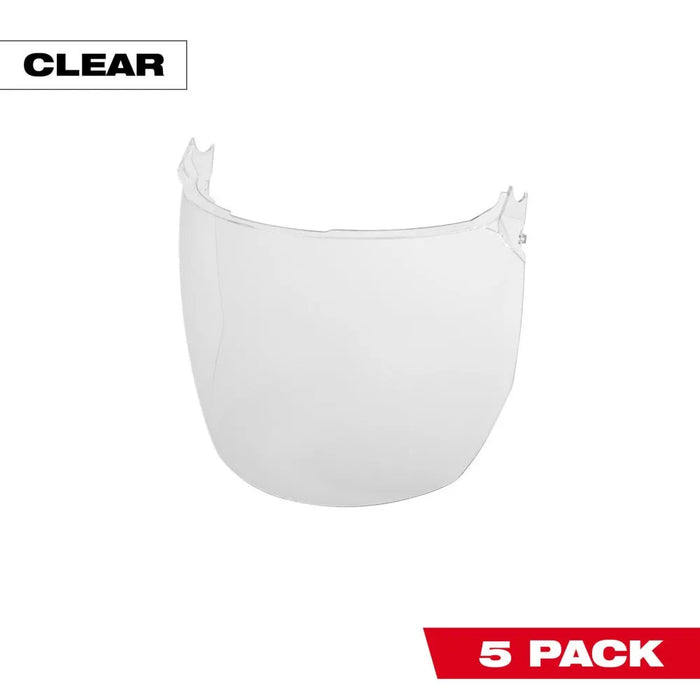 Milwaukee 5pk Clear Face Shield Replacement Lenses (Helmet & Hard Hat Mount) 48-73-1440