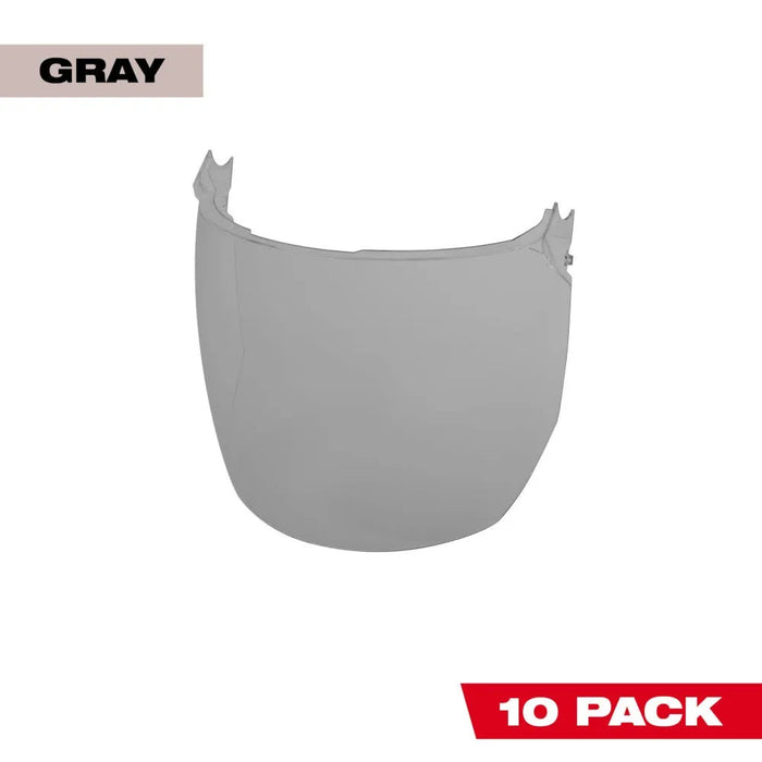 Milwaukee 10pk Gray Face Shield Replacement Lenses (Helmet & Hard Hat Mount) 48-73-1443