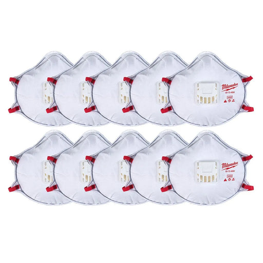 Milwaukee N95 Disposable Valved Respirator w/ Gasket (10 Pack) 48-73-4004