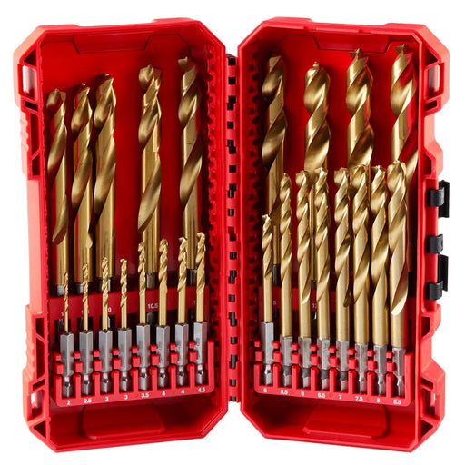 Milwaukee SHOCKWAVE Impact Duty RED HELIX Titanium Metric Drill Bit Set - 25PC 48-89-4861