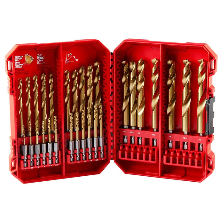 Milwaukee SHOCKWAVE Impact Duty RED HELIX Titanium Metric Drill Bit Set - 29PC 48-89-4862