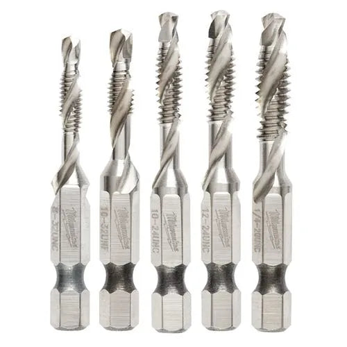 Milwaukee 5 Piece Shockwave SAE Impact Drill Tap Set 48-89-4874