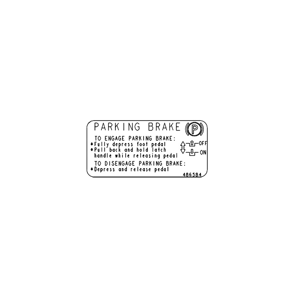 Scag  486584  -  DECAL PARKING BRAKE