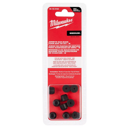 Milwaukee Jobsite Earbuds Foam Ear Tip Kit - M 49-16-0103