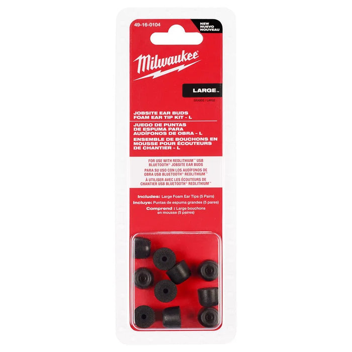 Milwaukee Jobsite Earbuds Foam Ear Tip Kit - L 49-16-0104