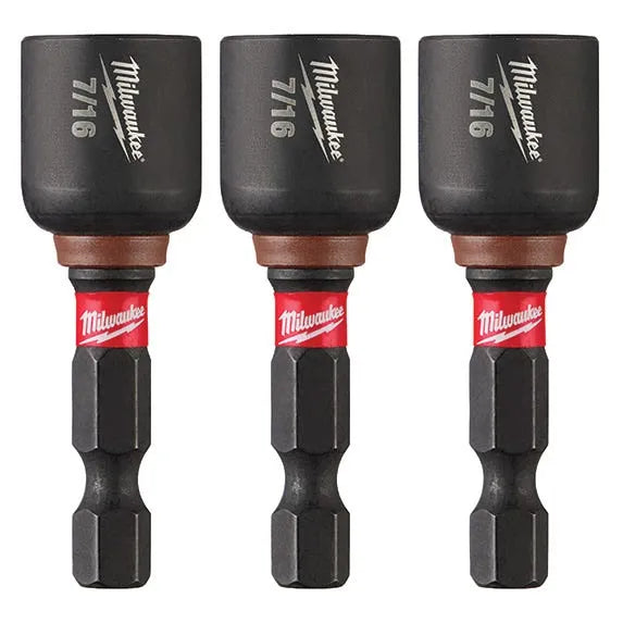 Milwaukee SHOCKWAVE Impact Duty 7/16" x 1-7/8" Magnetic Nut Driver 3PK 49-66-4526