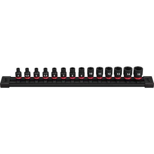 Milwaukee 14 Piece Shockwave Impact Duty 1/4" Drive Metric Standard 6 Point Socket Set 49-66-7002