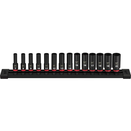 Milwaukee 14 Piece Shockwave Impact Duty 3/8" Drive Metric Deep 6 Point Socket Set 49-66-7008