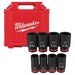 Milwaukee 8 Piece Shockwave Impact Duty 3/4" Drive SAE Deep 6 Point Socket Set 49-66-7018