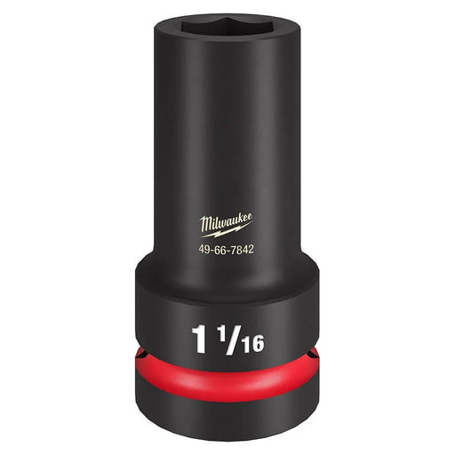 Milwaukee SHOCKWAVE Impact Duty 1" Drive 1-1/16" Thin Wall Extra Deep 6 Point Socket 49-66-7842