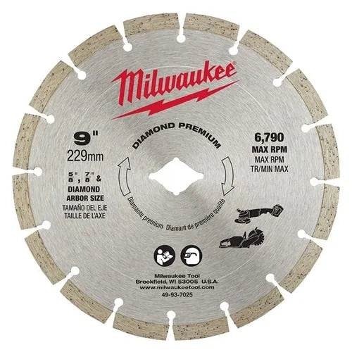 Milwaukee 9" Diamond Premium Segmented Blade 49-93-7025