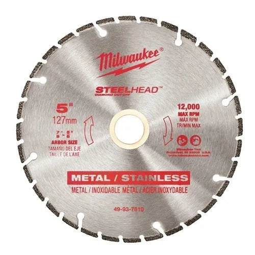 Milwaukee 5" STEELHEAD Diamond Cut-Off Blade 49-93-7810