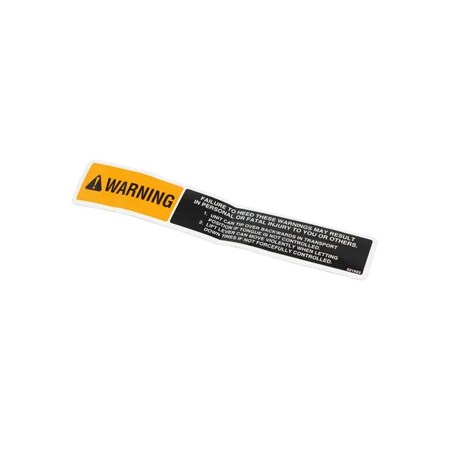 Bobcat 521922 Hitch Warning Decal For Tow-Behind Aerators