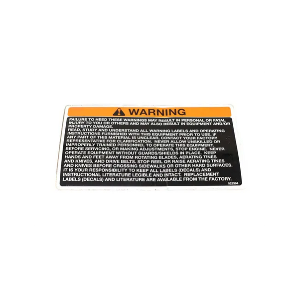Bobcat 522394 Decal Warning