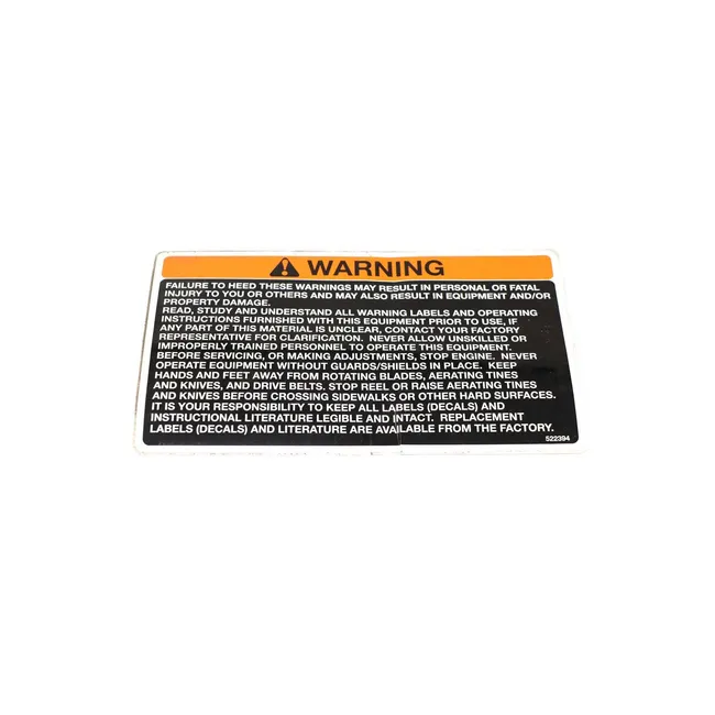 Bobcat 522394 Decal Warning