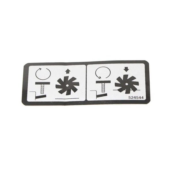 Bobcat 524544 Adjustment Height Decal For De-Thatchers And Overseeders