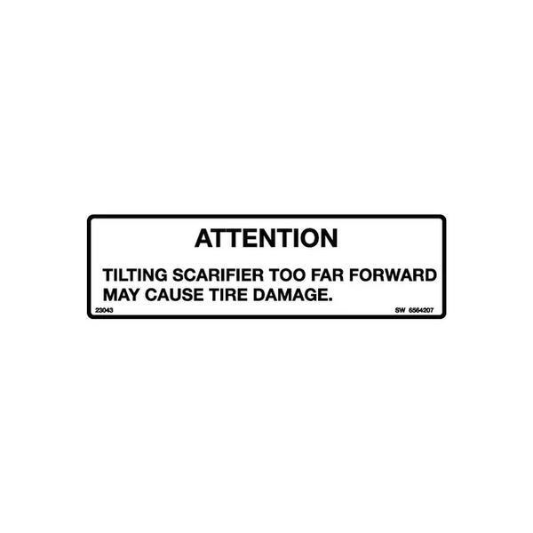 Bobcat 6564207 Warning Decal For Attachments And Loaders
