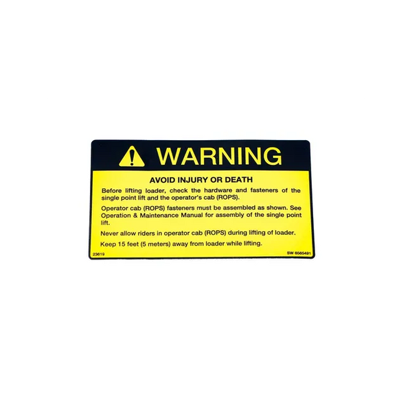 Bobcat 6565491 Safety Decal For Loaders