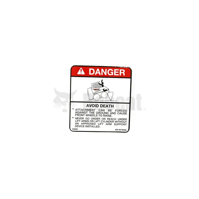 Bobcat 6579509 Danger Decal