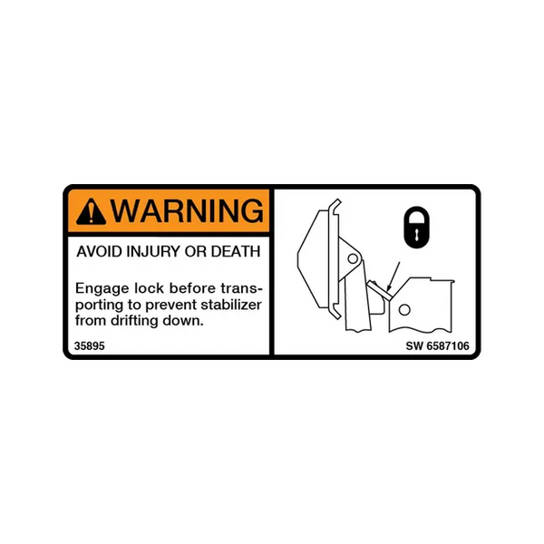 Bobcat 6587106 Warning Decal