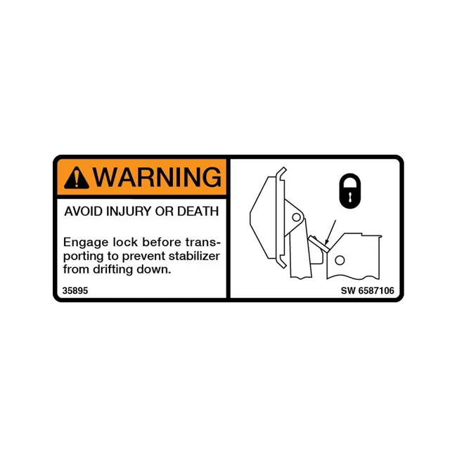 Bobcat 6587106 Warning Decal