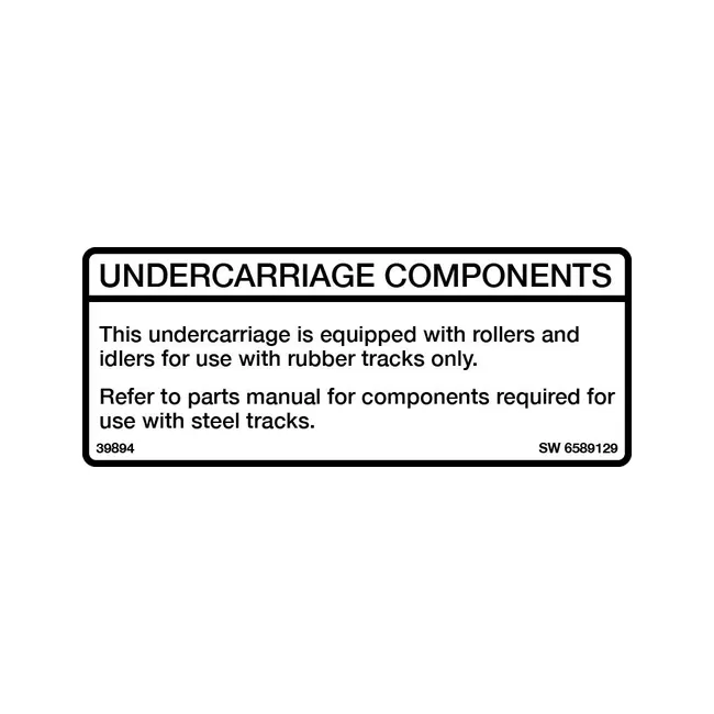 Bobcat 6589129 Rubber Track Decal