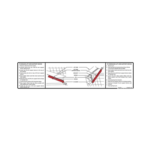 Bobcat 6706558 Lift Arm Support Decal