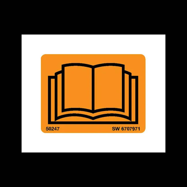 Operator Manual Decal for Excavators and Loaders, 6707971