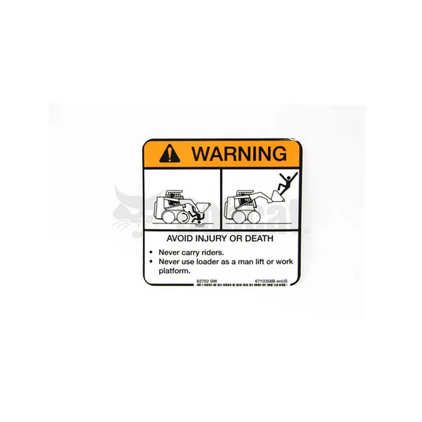 Bobcat 6710358 Warning Decal