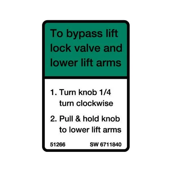 Bobcat 6711840 Instruction Decal