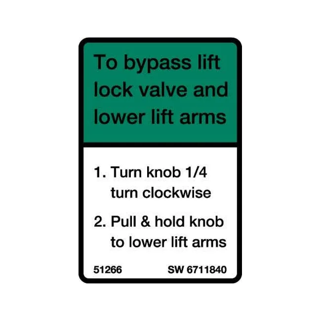 Bobcat 6711840 Instruction Decal