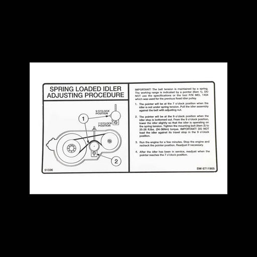 Belt Tension Decal for Loaders, 6711905