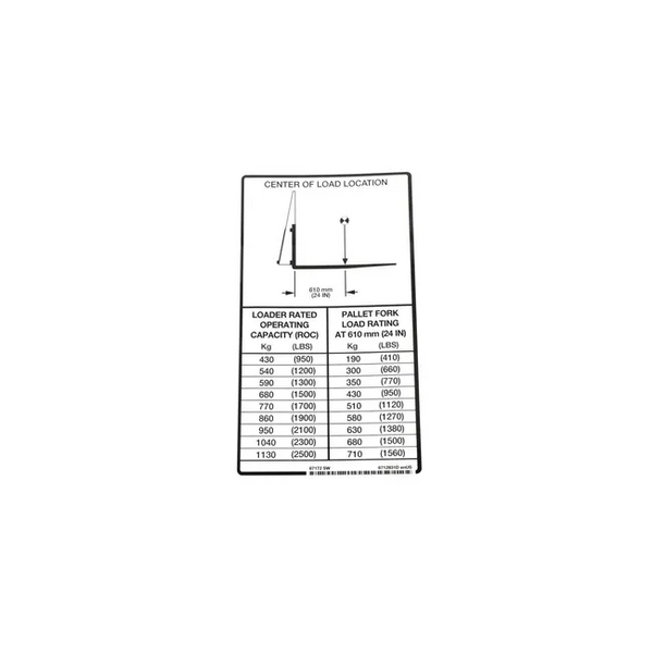 Bobcat 6712931 Ratings Decal