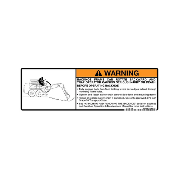 Bobcat 6714911 Warning Decal
