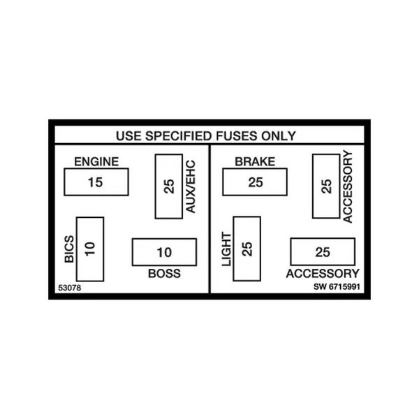 Bobcat 6715991 Fuse Decal