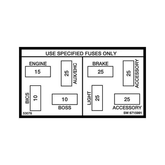 Bobcat 6715991 Fuse Decal