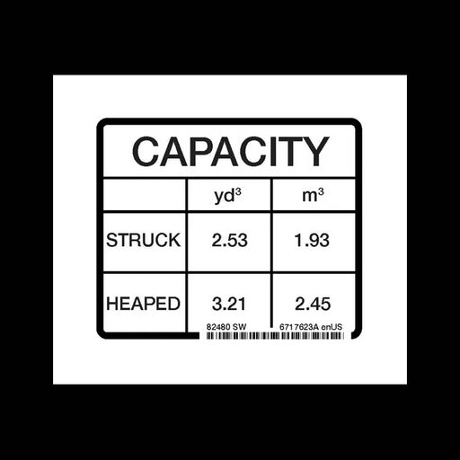 Lift Capacity Decal for Dumping Hopper, 6717623
