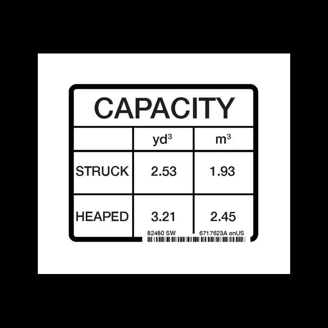 Lift Capacity Decal for Dumping Hopper, 6717623