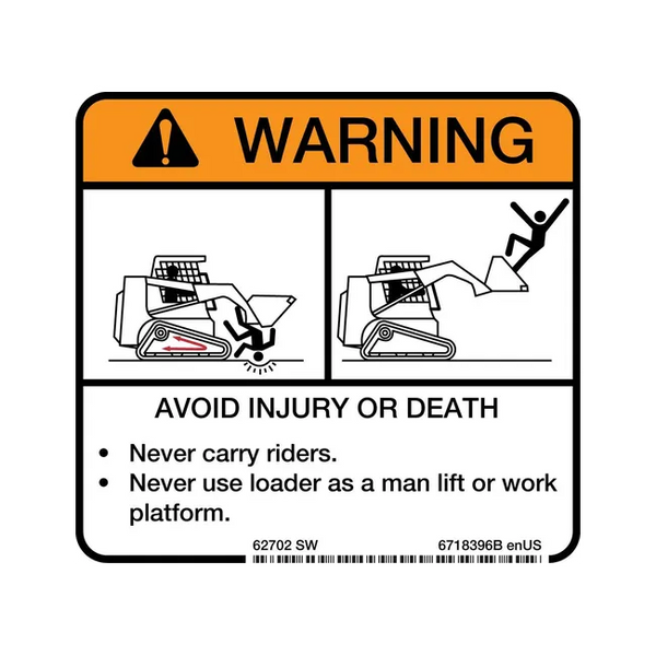 Bobcat 6718396 Warning Decal