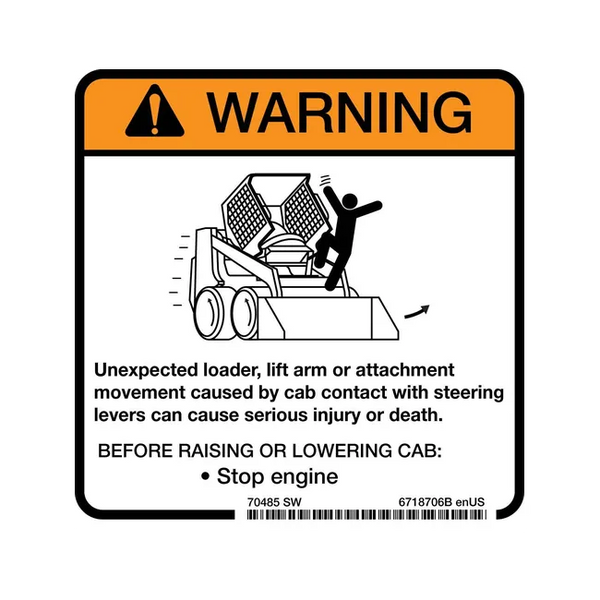 Bobcat 6718706 Warning Decal