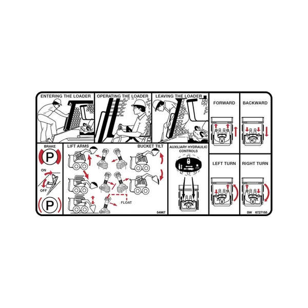 Bobcat 6727155 Operation Instructions Decal for Loaders