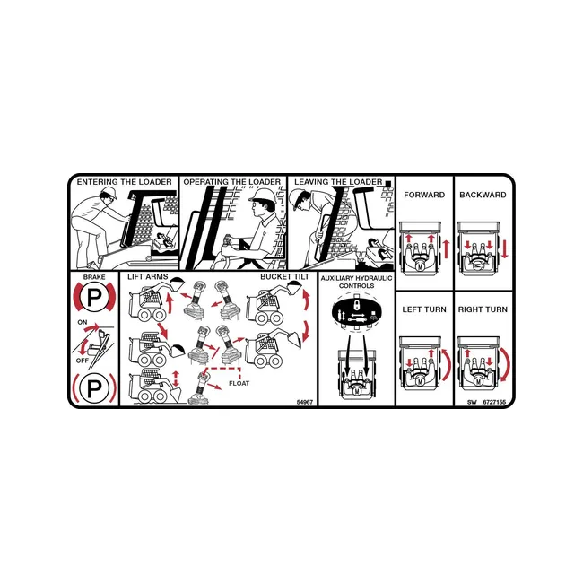 Bobcat 6727155 Operation Instructions Decal for Loaders