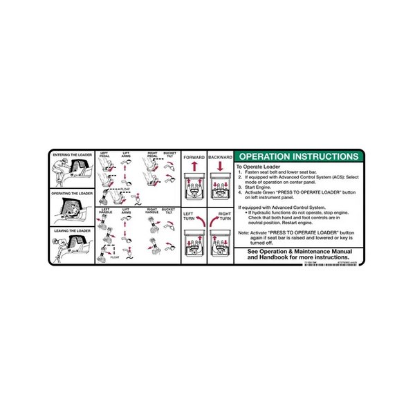 Bobcat 6727926 Operation Decal