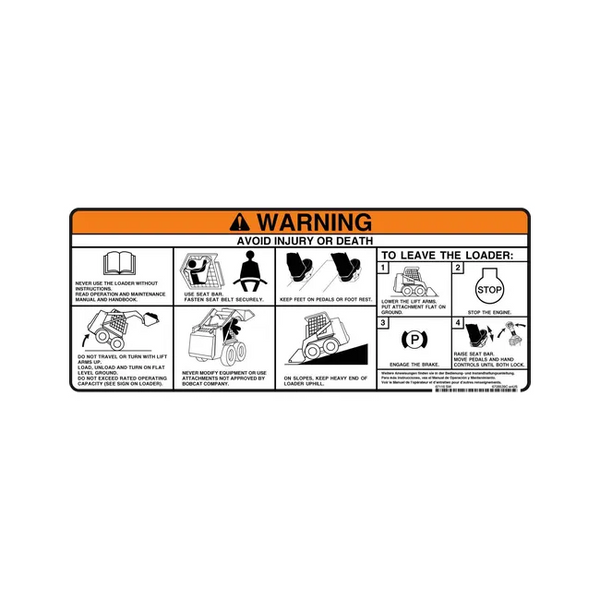Bobcat 6728539 Warning Decal