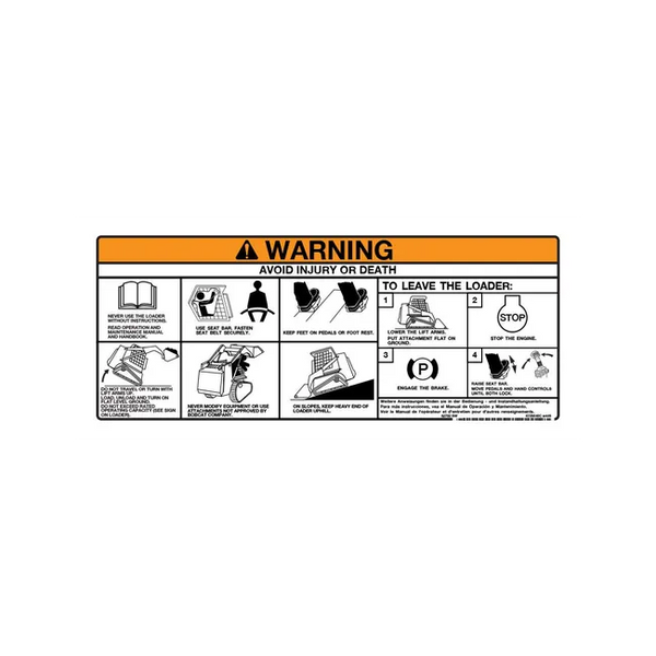 Bobcat 6728540 Warning Decal