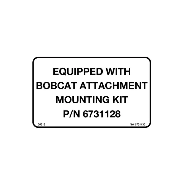 Bobcat 6731130 Mounting Kit Decal