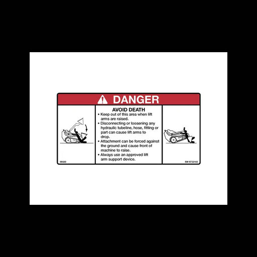 Danger Decal for Mini Track Loaders, 6732142