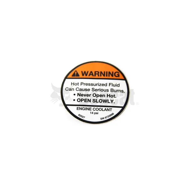 Bobcat 6733996 Engine Coolant Cap Warning Decal