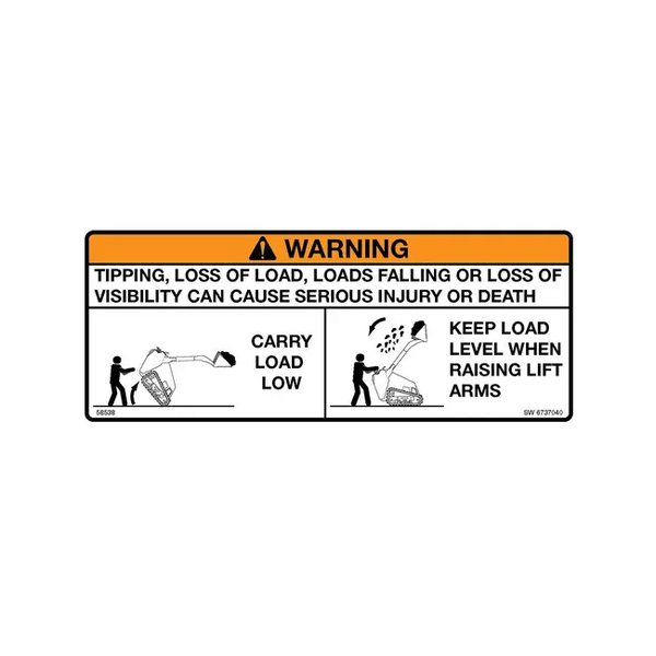 Bobcat 6737040 Warning Decal For Mini Track Loaders