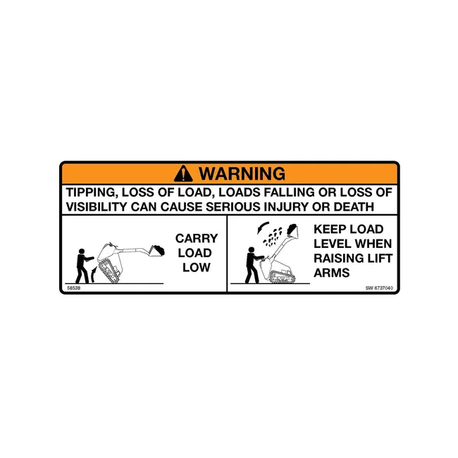 Bobcat 6737040 Warning Decal For Mini Track Loaders
